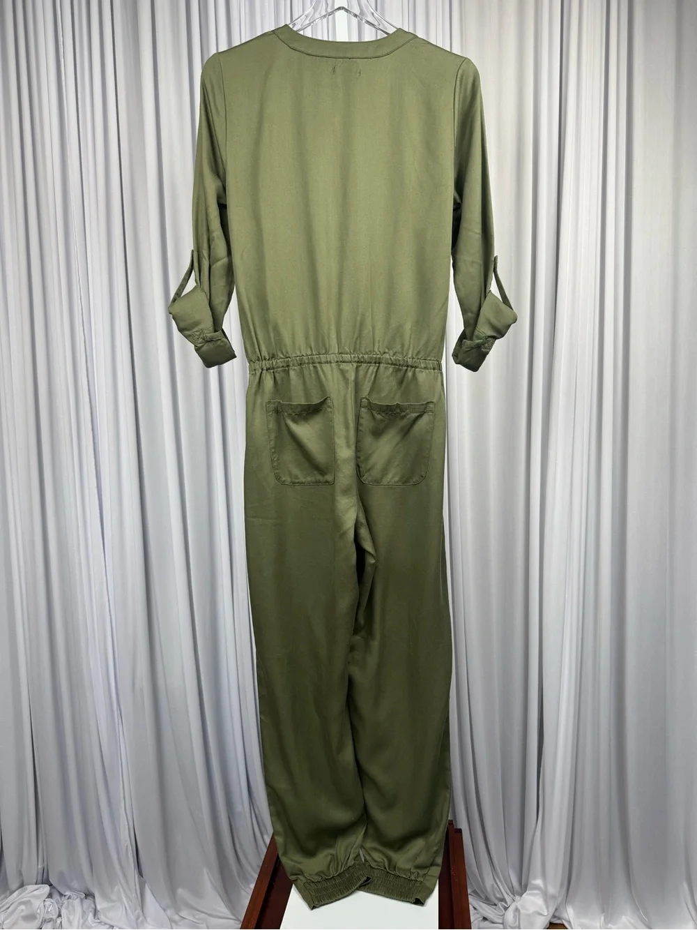 I Heart Ronson Women's Olive Green Utility Jumpsuit Size Small NWT